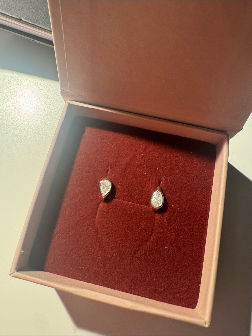 Small Diamond Pear and Upside Down Pear Earrings